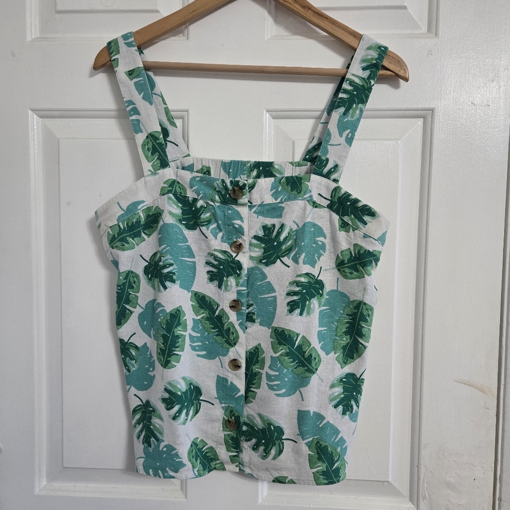 J.Crew Green printed top size M  -G1